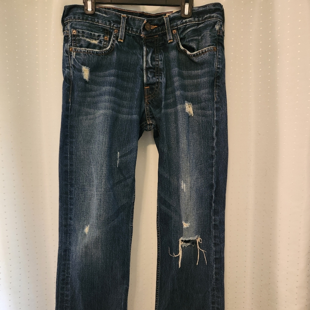 Hollister distressed blue jeans